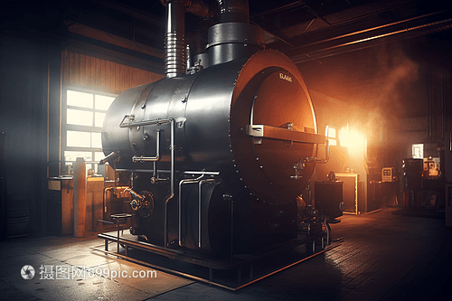 一個生物質(zhì)鍋爐的特寫